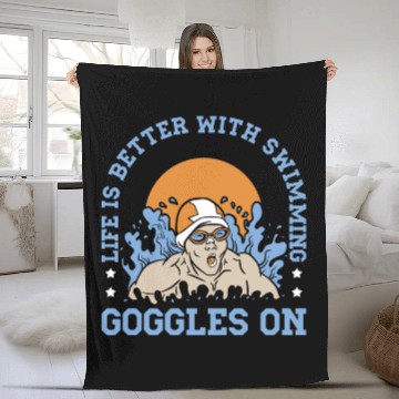 Discover Swimmer Swimming Life Is Better With Swim Googles Fleece Blankets