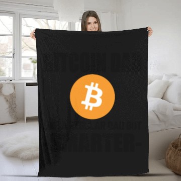 Discover Bitcoin dad like a regular dad but smarter b Fleece Blankets