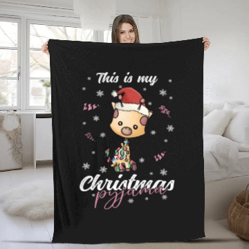 Discover Winter Christmas Pyjama Giraffe Fleece Blankets