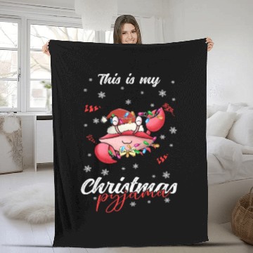 Discover Winter Christmas Pyjama Crab Fleece Blankets