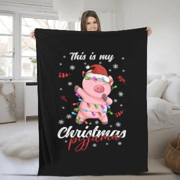 Discover Winter Christmas Pyjama Pig Fleece Blankets