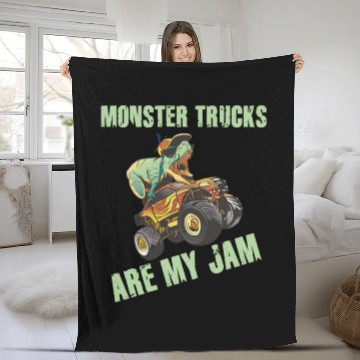 Discover Monster Trucks Are My Jam Vintage Retro Fleece Blankets
