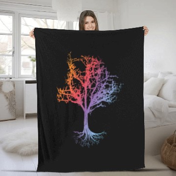 Discover Rainbow Tree Fleece Blankets