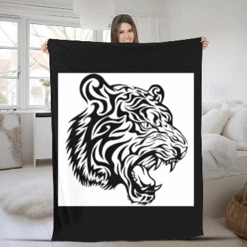 Discover 08 tribal tiger Fleece Blankets