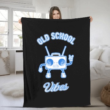 Discover Old School Vibes Retro Beat Box Music Fleece Blankets