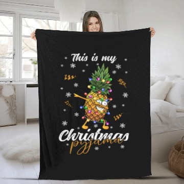 Discover Winter Christmas Pyjama Pineapple Fleece Blankets