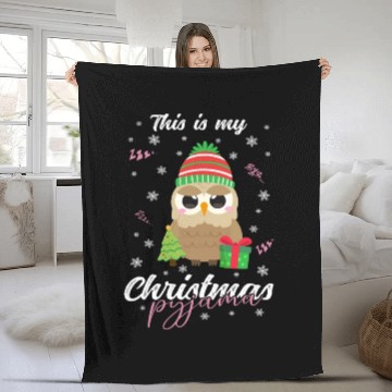 Discover Winter Christmas Pyjama Owl Fleece Blankets