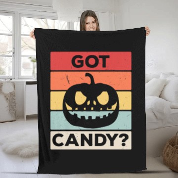 Discover Got Candy Trick Or Treat Pumpkin Jack Fleece Blankets
