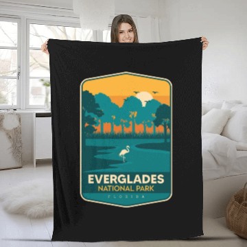 Discover Florida National Park Everglades Souvenir Hiking C Fleece Blankets