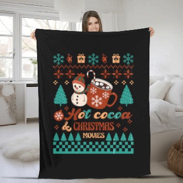 Discover Funny Christmas Hot cocoa christmas movies Fleece Blankets