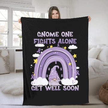 Discover Gnome One Fights Alone Lavender Cancer Fleece Blankets