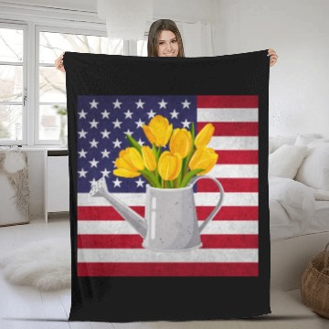 Discover Tulip Gardening Fleece Blankets