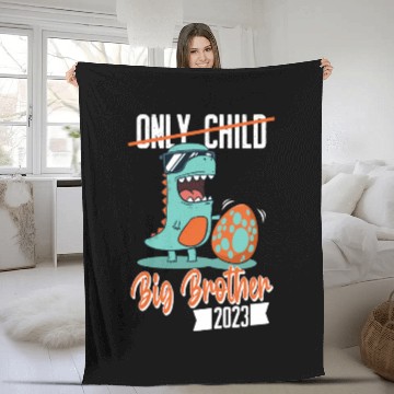 Discover Only Child Dinosaur Baby Egg 2023 Big Brother Fleece Blankets