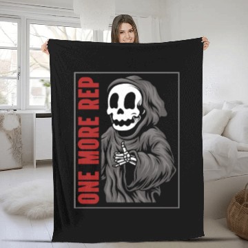 Discover Weightlifting Grim Reaper Gym Workout Humor Fleece Blankets