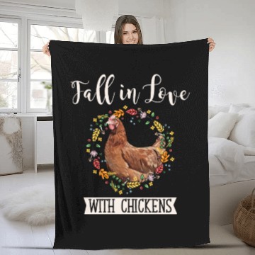 Discover Fall Chicken Lover Farming Thanksgiving Fleece Blankets