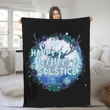Discover Happy Winter Solstice - Celebrate The Season Fleece Blankets