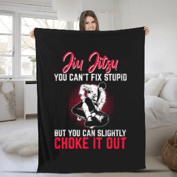 Discover Funny Jiu-Jitsu Can't Fix Stupid BJJ Jiu Jitsu Pra Fleece Blankets