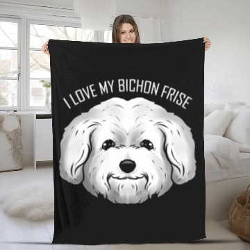 Discover Dog Lover - I Love My Bichon Frise Fleece Blankets