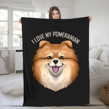 Discover Dog Lover - I Love My Pomeranian Fleece Blankets
