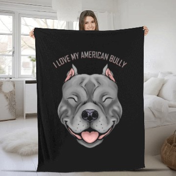 Discover Dog Lover - I Love My American Bully Fleece Blankets