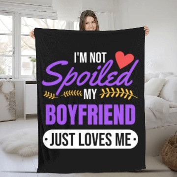 Discover My Boyfriend Loves Me Valentines Girlfriend Fleece Blankets