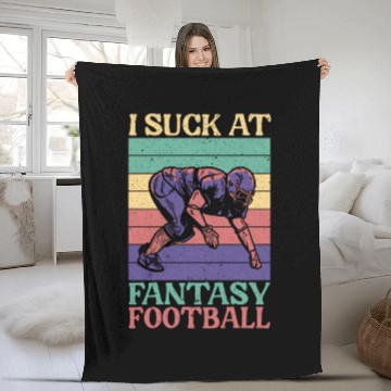 Discover I Suck At Fantasy Football Auto Draft Sport Lover Fleece Blankets