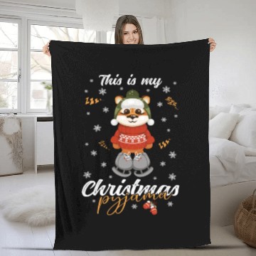 Discover Winter Christmas Pyjama Tiger Fleece Blankets