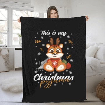 Discover Winter Christmas Pyjama Tiger Fleece Blankets
