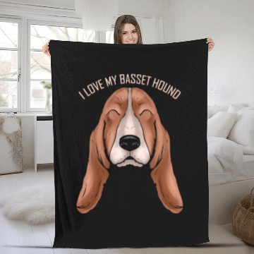 Discover Dog Lover - I Love My Basset Hound Fleece Blankets