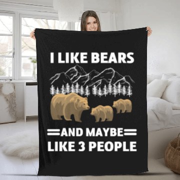 Discover Grizzly Lover Forest Animal Lover Funny Gift Bear Fleece Blankets