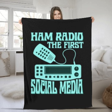 Discover Ham Radio The First Social Media Operator Amateur Fleece Blankets