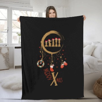 Discover Winter dreamcatcher Christmas Chess Fleece Blankets