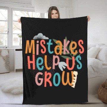 Discover Mistakes Help Us Grow Back To School Motivational Fleece Blankets