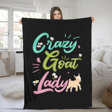 Discover Crazy Goat Lady Goat Lover Fleece Blankets