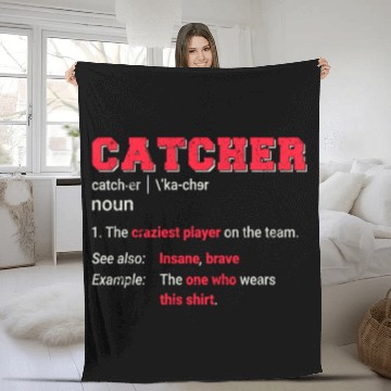 Discover Baseball Catcher Softball Catcher Player Funny Def Fleece Blankets
