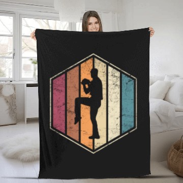 Discover Baseball Pitcher Pitching Closer Relief Softball L Fleece Blankets