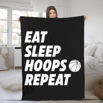 Discover Eat Sleep Hoops Repeat Basketball Fleece Blankets
