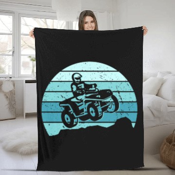 Discover Quad Biker Motocross Offroad 4 wheeler ATV Fleece Blankets