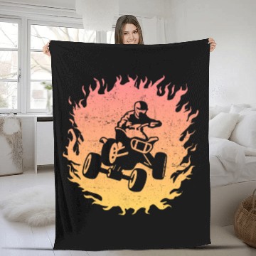Discover Quad Biker Kids Offroad 4 wheeler ATV Fleece Blankets