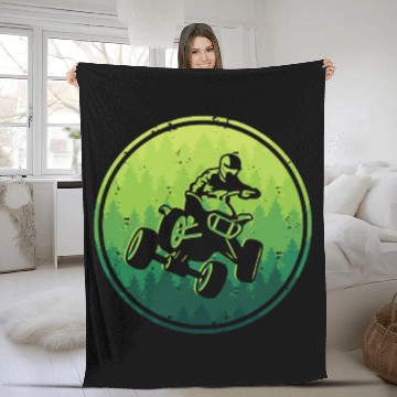 Discover ATV Bike Biker Offroad 4 wheeler Quad Fleece Blankets