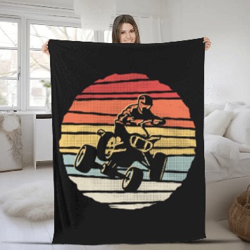 Discover ATV Biker Motorsport Offroad 4 wheeler Quad Fleece Blankets