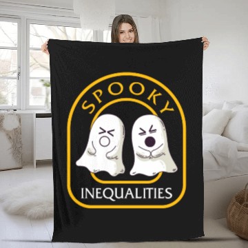 Discover Halloween Math Teacher Fleece Blankets, Spooky Inequalities