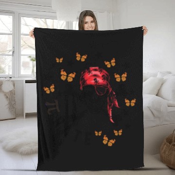 Discover Halloween Math Teacher Fleece Blankets, Pi Rate Skull Humor