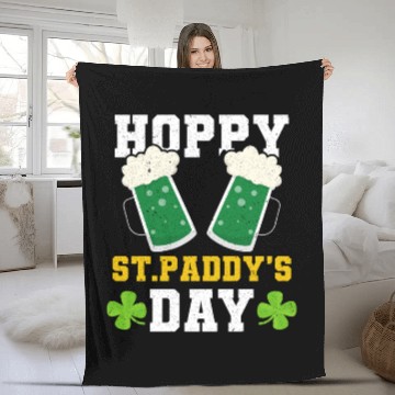 Discover Funny St. Paddy Shenanigans Hoppy St. Paddy's Day Fleece Blankets