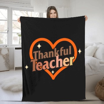 Discover Thanksgiving Fleece Blankets, Thankful Teacher Funny Fleece Blankets,