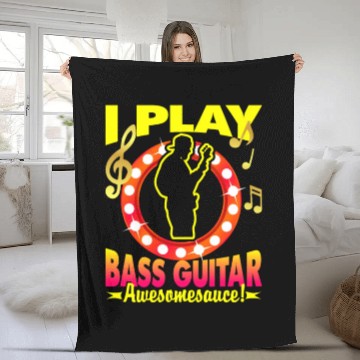 Discover I Play Bass Guitar Fleece Blankets