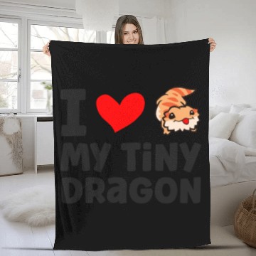 Discover I Love My Tiny Dragon Reptile Pogona Lizard Fleece Blankets