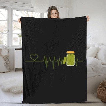 Discover Pickle Lover Heartbeat for Pickles lover Fleece Blankets