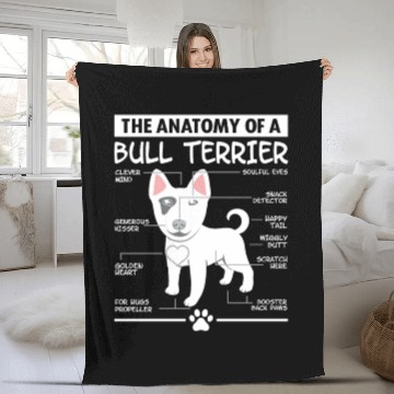 Discover The Anatomy of A Bull Terrier Fleece Blankets