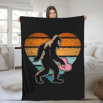 Discover Valentines Day Hearts Day Cupid Bigfoot Believer Fleece Blankets